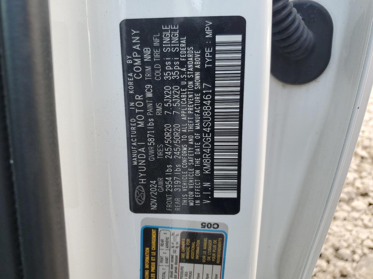 2025 Hyundai Palisade Sel Premium VIN: KM8R4DGE4SU884617 Lot: 68929395
