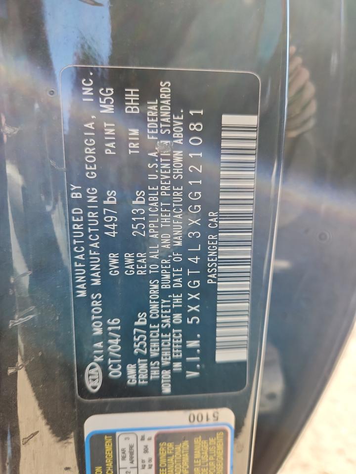 2016 Kia Optima Lx VIN: 5XXGT4L3XGG121081 Lot: 70046795