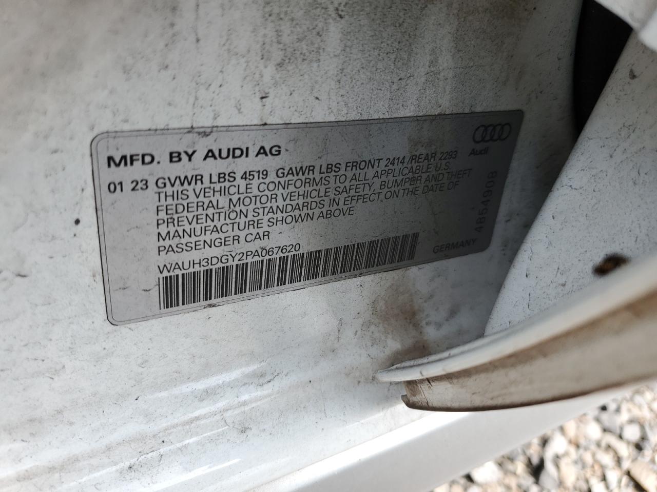 2023 Audi S3 Premium Plus VIN: WAUH3DGY2PA067620 Lot: 67408375