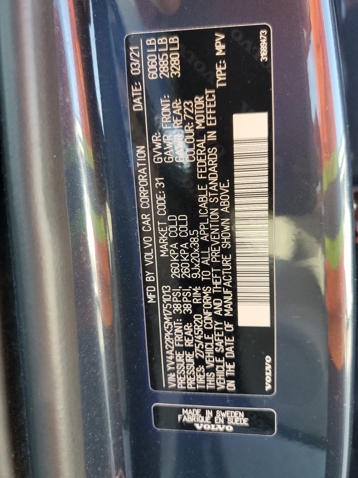 2021 Volvo Xc90 T6 Momentum VIN: YV4A22PK5M1751013 Lot: 68382575