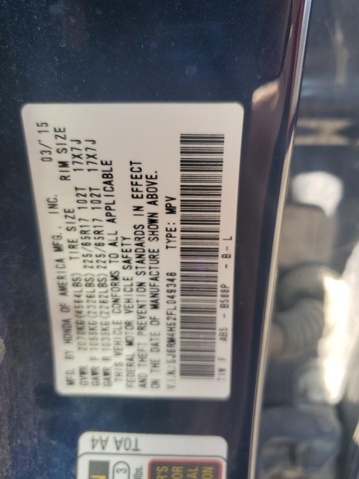 2015 Honda Cr-V Ex VIN: 5J6RM4H52FL049348 Lot: 68896395