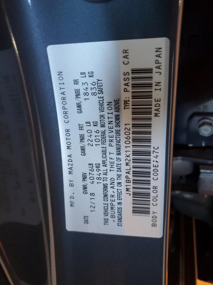 2019 Mazda 3 Preferred Plus VIN: JM1BPALM2K1106021 Lot: 67759635
