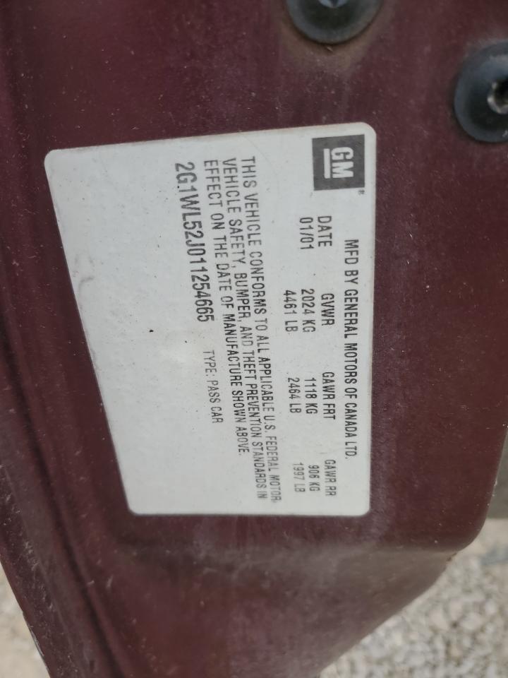 2001 Chevrolet Lumina VIN: 2G1WL52J011254665 Lot: 96814875