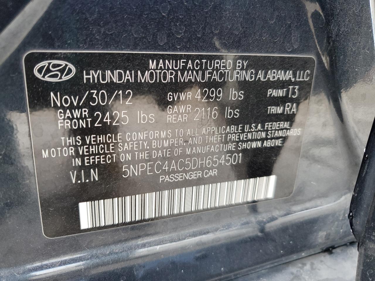 2013 Hyundai Sonata Se VIN: 5NPEC4AC5DH654501 Lot: 67523715