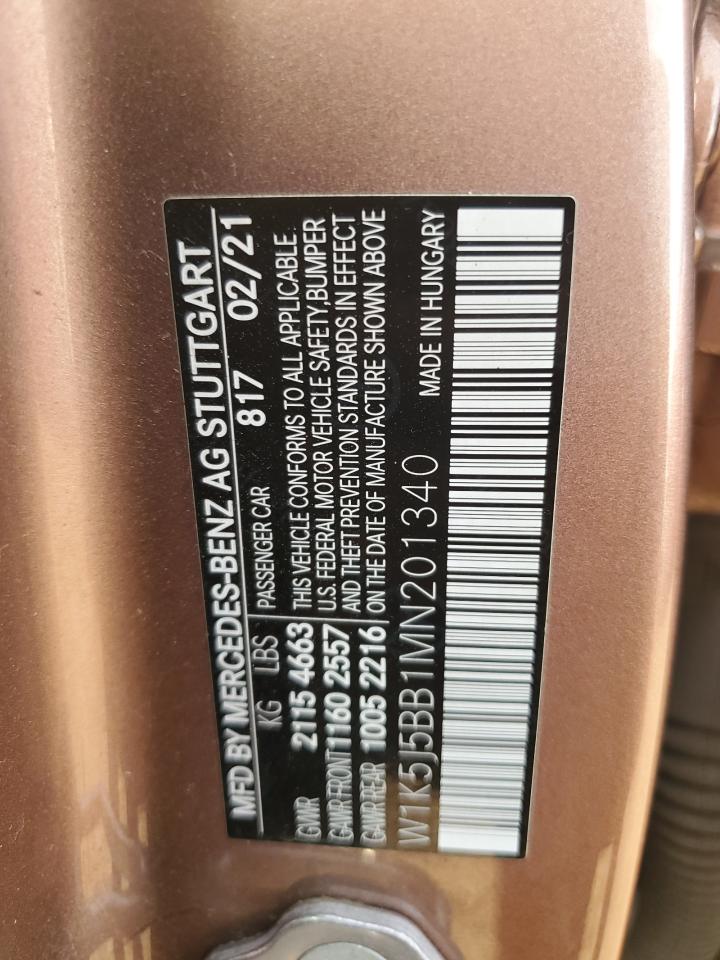 2021 Mercedes-Benz Cla Amg 35 4Matic VIN: W1K5J5BB1MN201340 Lot: 69884345