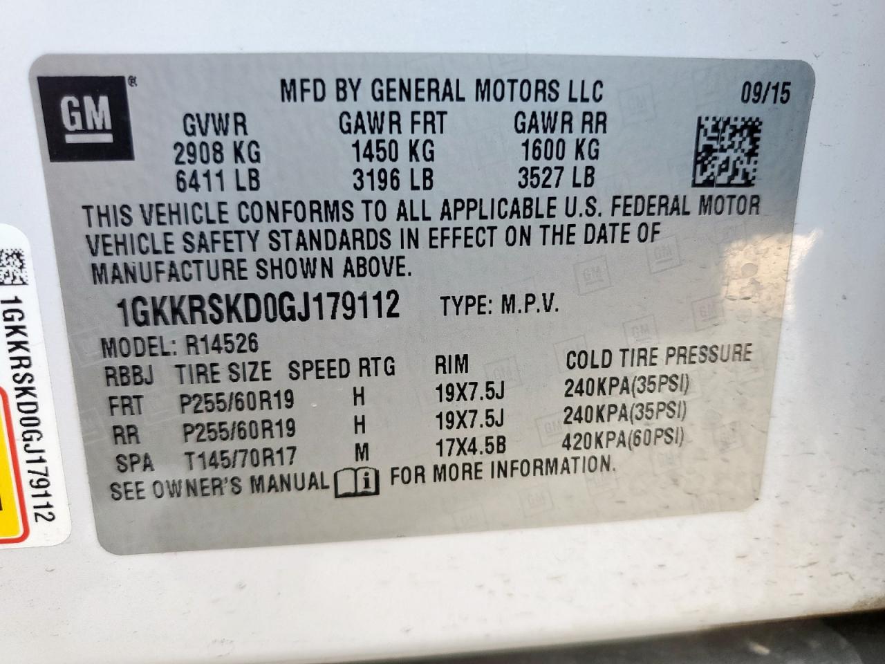 1GKKRSKD0GJ179112 2016 GMC Acadia Slt-2