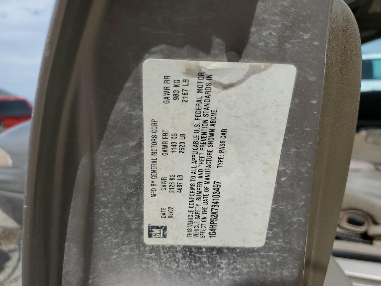 2003 Buick Lesabre Custom VIN: 1G4HP52K734103497 Lot: 90113425