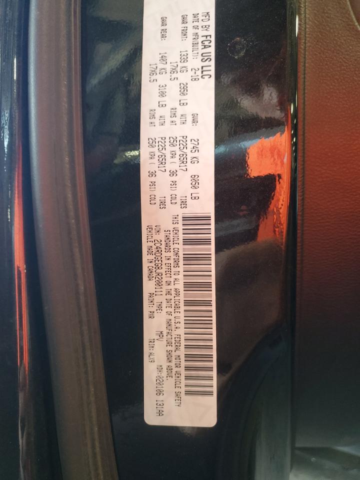 2018 Dodge Grand Caravan Gt VIN: 2C4RDGEG8JR200111 Lot: 69770595