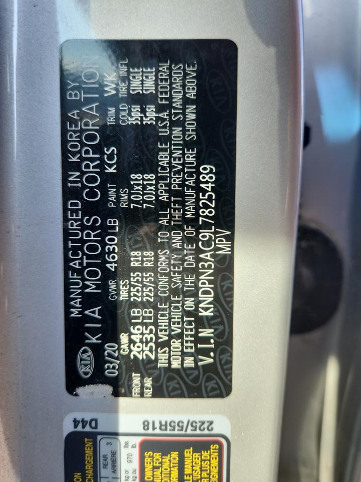 2020 Kia Sportage Ex VIN: KNDPN3AC9L7825489 Lot: 70602325