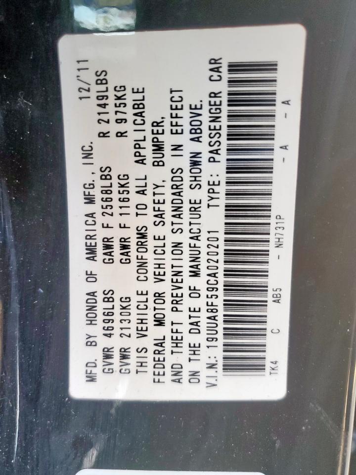 2012 Acura Tl VIN: 19UUA8F59CA020201 Lot: 70395785