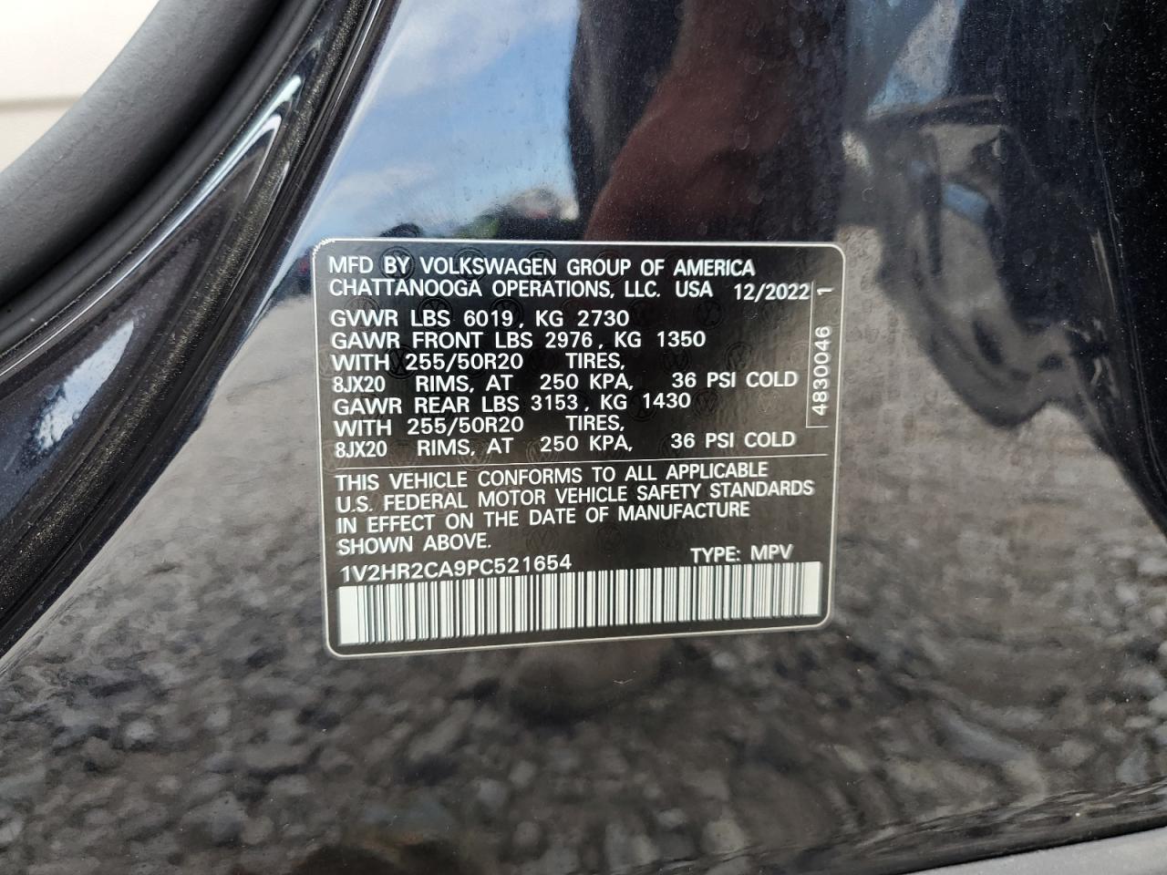 2023 Volkswagen Atlas Se VIN: 1V2HR2CA9PC521654 Lot: 68335845