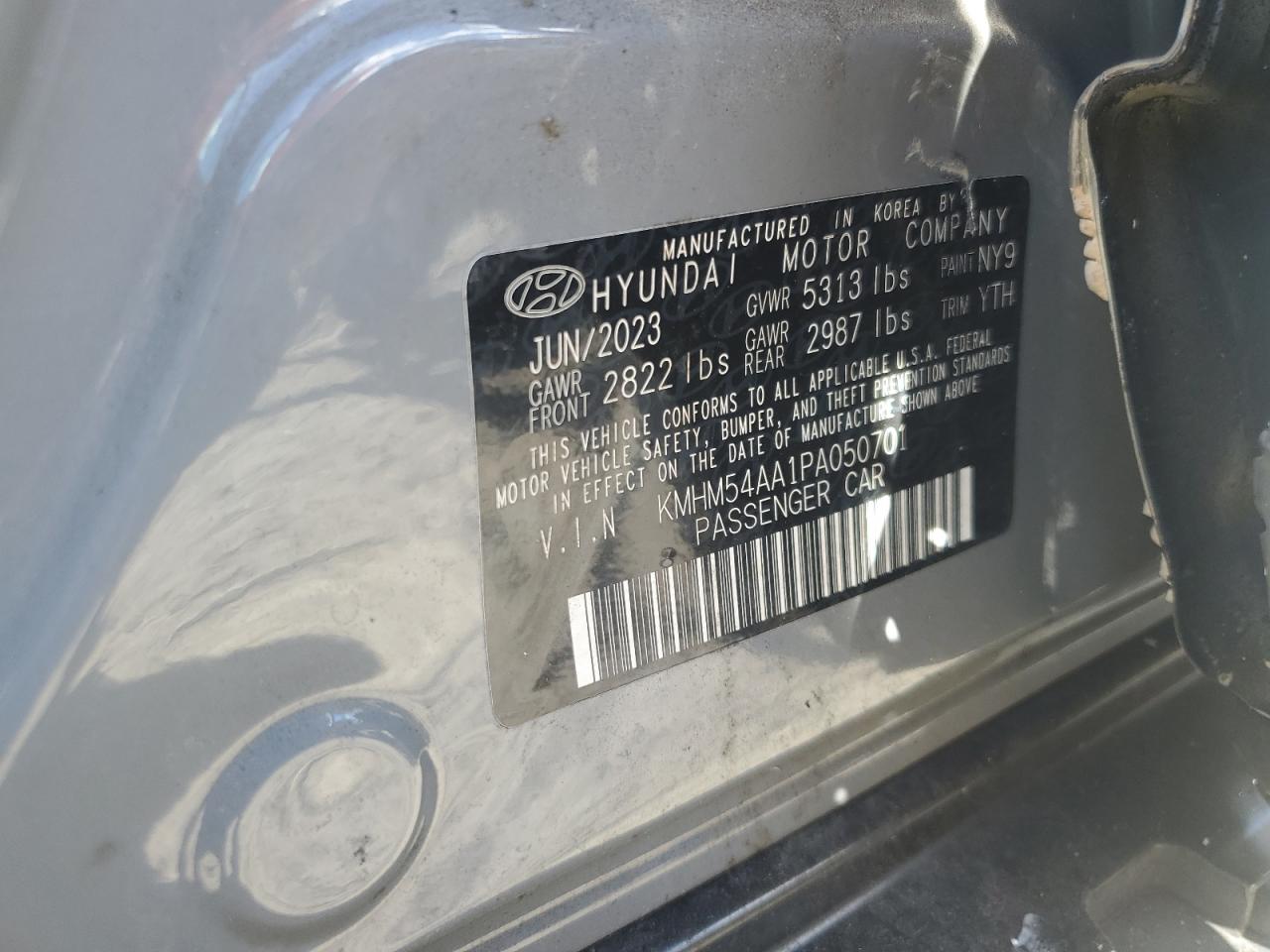 2023 Hyundai Ioniq 6 Limited VIN: KMHM54AA1PA050701 Lot: 68646685