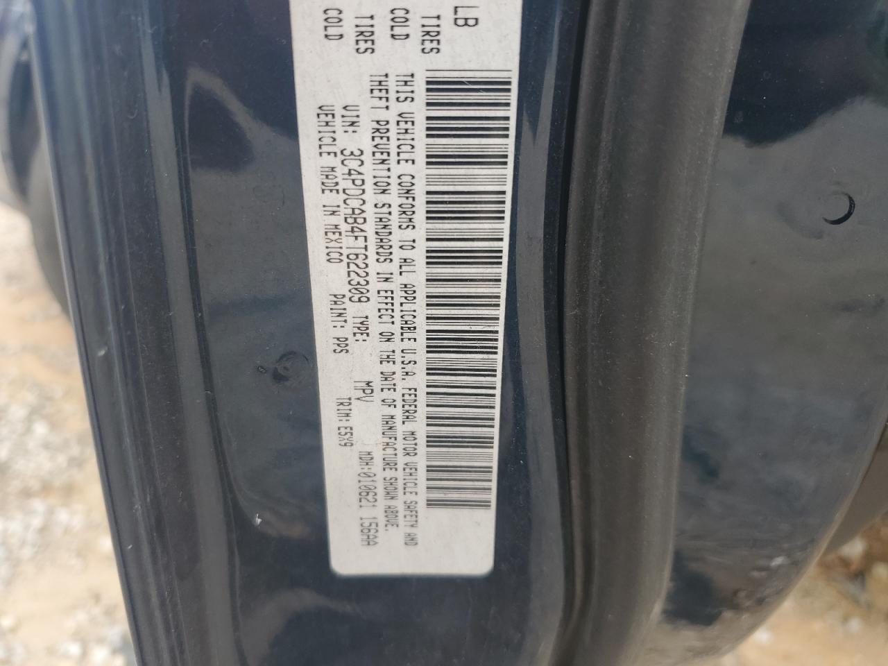 2015 Dodge Journey Se VIN: 3C4PDCAB4FT622309 Lot: 70639105