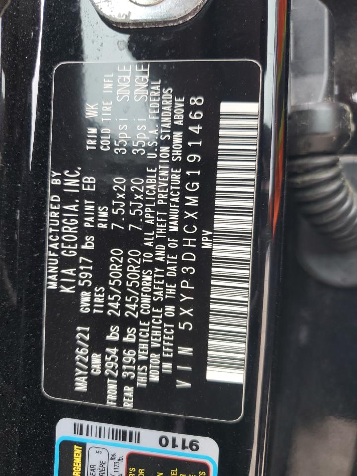 2021 Kia Telluride Ex VIN: 5XYP3DHCXMG191468 Lot: 68741605