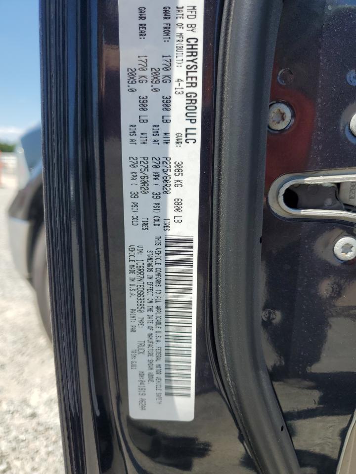 2013 Ram 1500 Laramie VIN: 1C6RR7NT6DS635850 Lot: 70987255