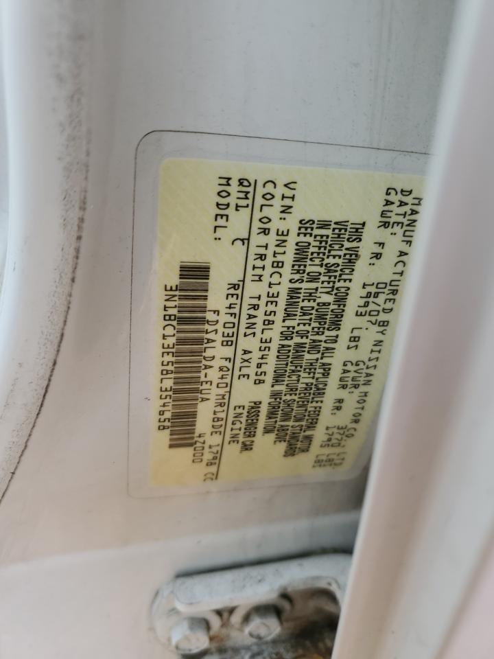 2008 Nissan Versa S VIN: 3N1BC13E58L354658 Lot: 68847065