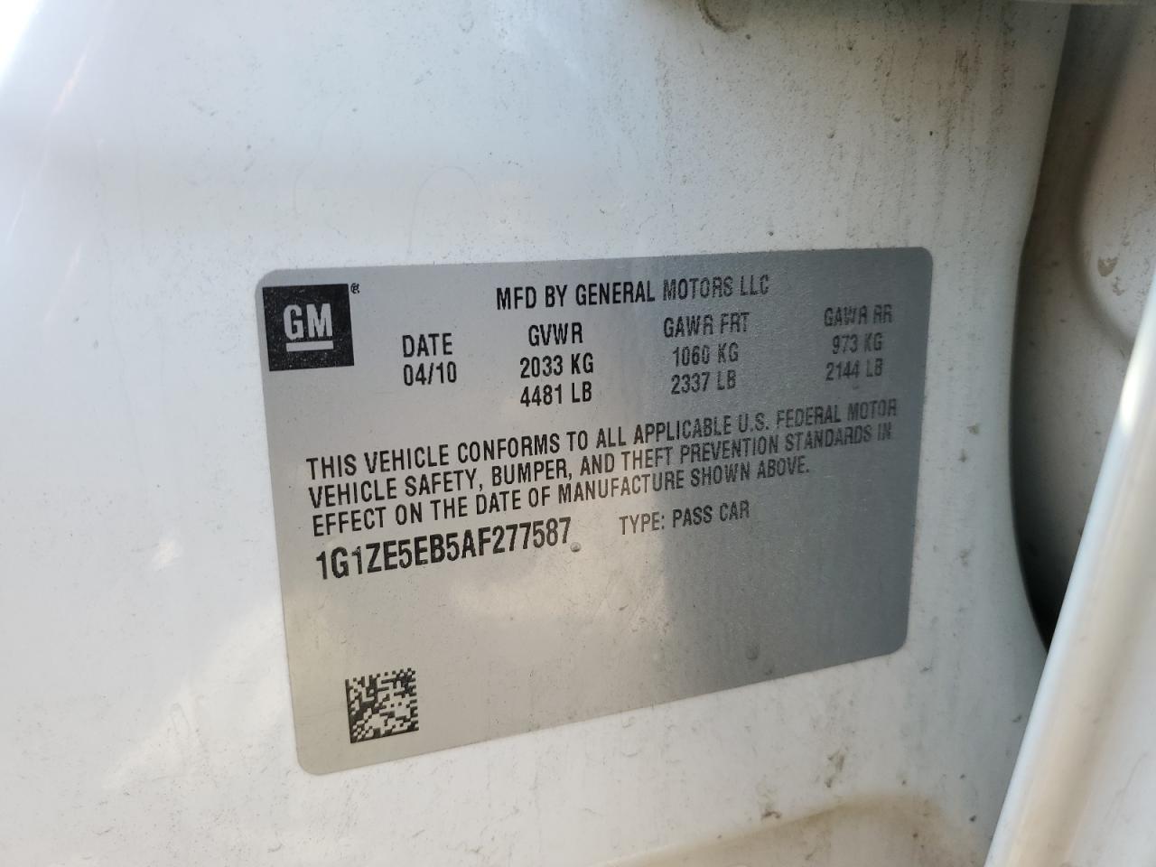 2010 Chevrolet Malibu Ltz VIN: 1G1ZE5EB5AF277587 Lot: 69737045