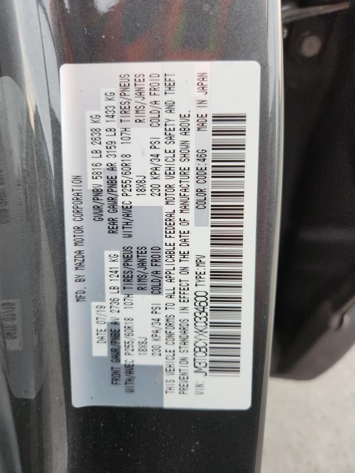 2019 Mazda Cx-9 Touring VIN: JM3TCBCYXK0334600 Lot: 70847325