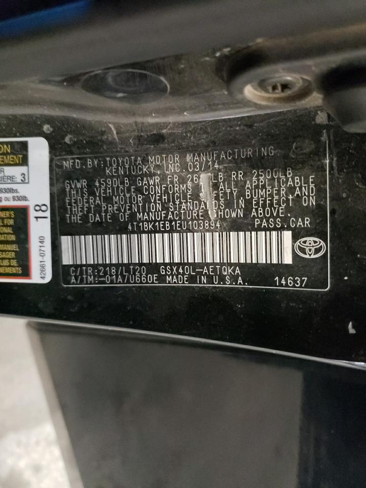 2014 Toyota Avalon Base VIN: 4T1BK1EB1EU103894 Lot: 69782085