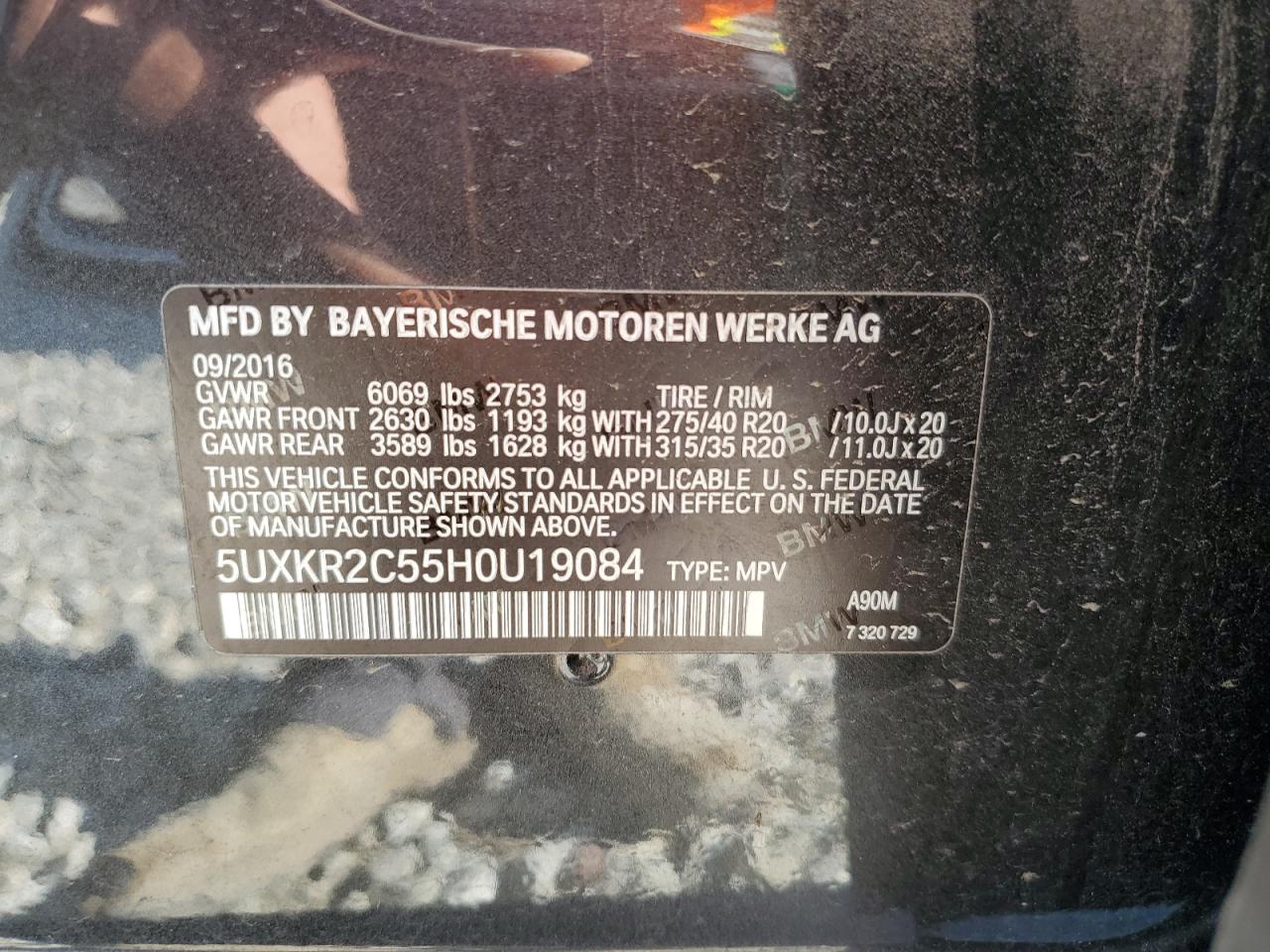 2017 BMW X5 Sdrive35I VIN: 5UXKR2C55H0U19084 Lot: 68340425