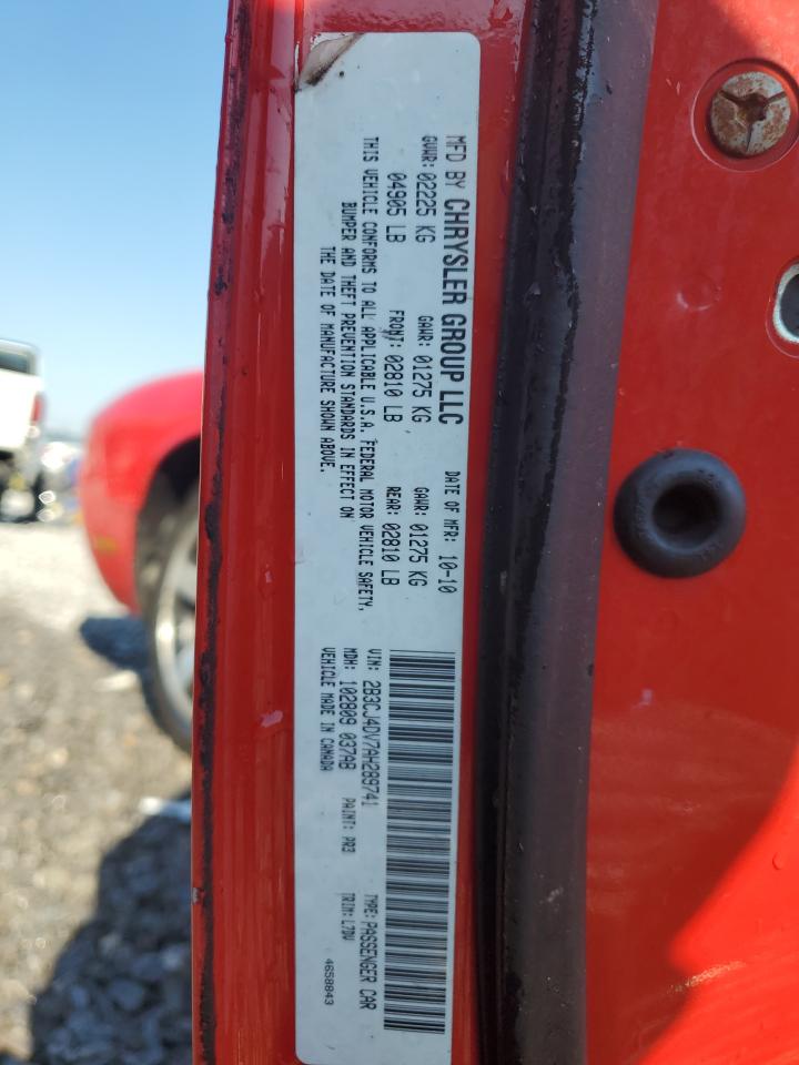 2010 Dodge Challenger Se VIN: 2B3CJ4DV7AH289741 Lot: 69789535