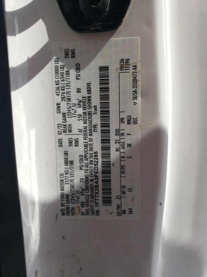 2023 Ford F250 Super Duty VIN: 1FT7X2BA3PED52286 Lot: 68160905