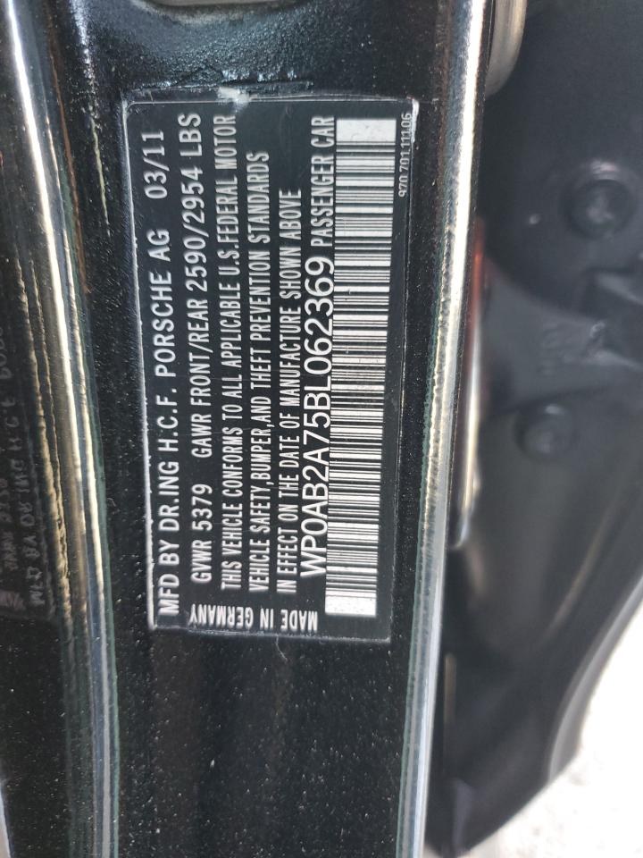 2011 Porsche Panamera S VIN: WP0AB2A75BL062369 Lot: 69759435