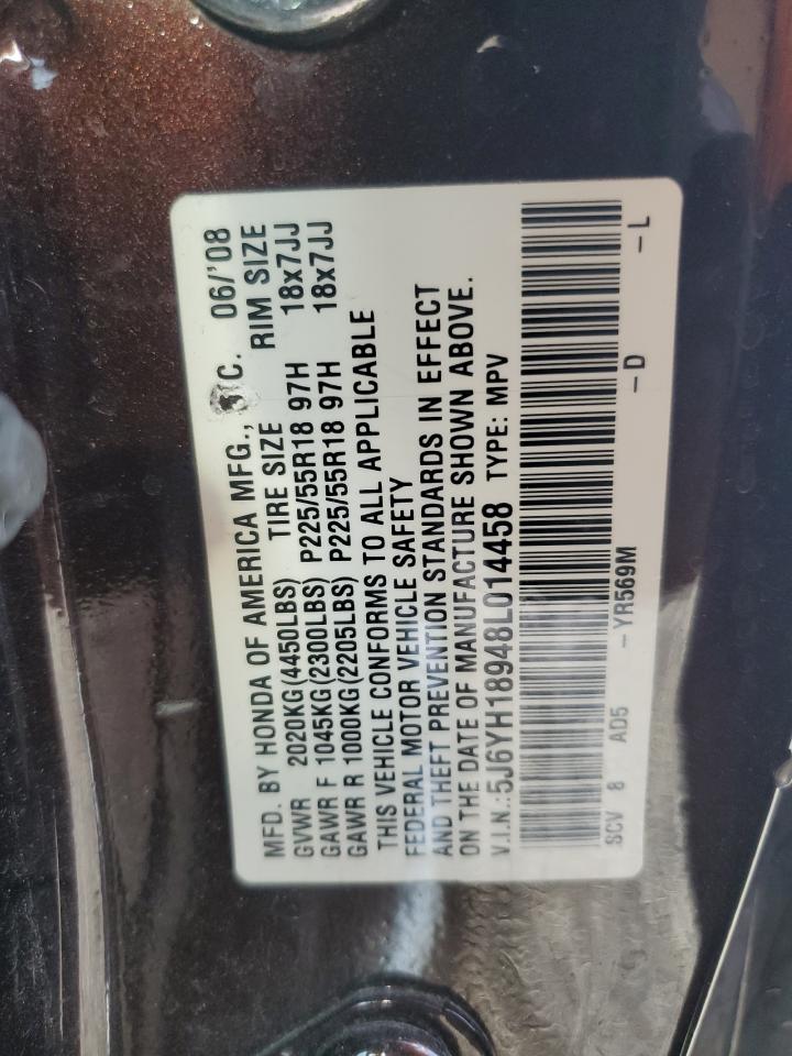 2008 Honda Element Sc VIN: 5J6YH18948L014458 Lot: 69097395