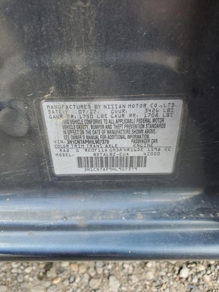 2017 Nissan Versa S VIN: 3N1CN7AP9HL907379 Lot: 70012195