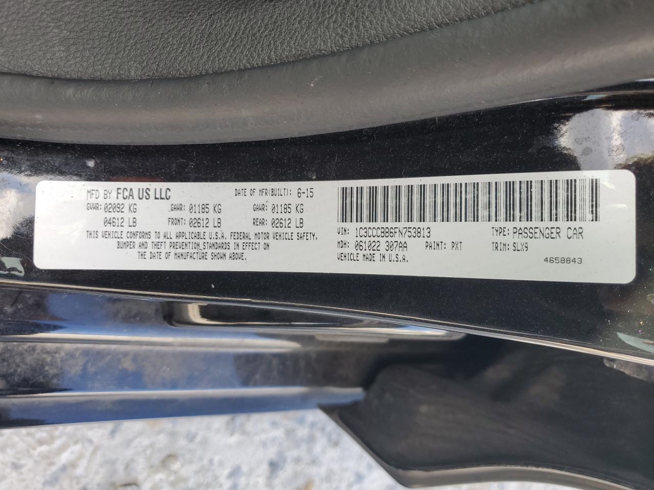 2015 Chrysler 200 S VIN: 1C3CCCBB6FN753813 Lot: 68105315