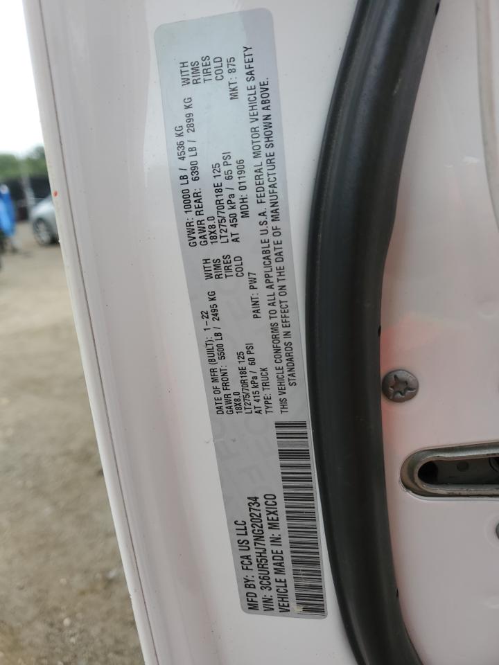 2022 Ram 2500 Tradesman VIN: 3C6UR5HJ7NG202734 Lot: 69443465