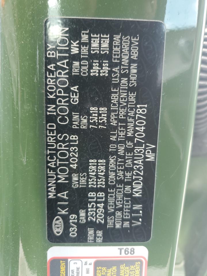 2020 Kia Soul Lx VIN: KNDJ23AU3L7040781 Lot: 70051425