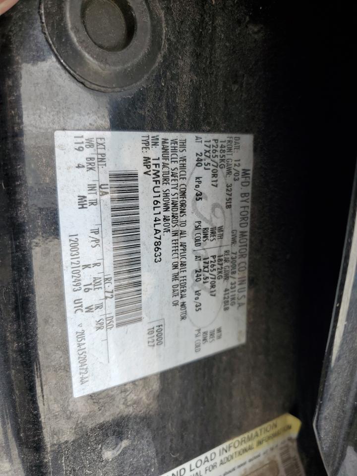 2004 Ford Expedition Xlt VIN: 1FMFU16L14LA78633 Lot: 68011355