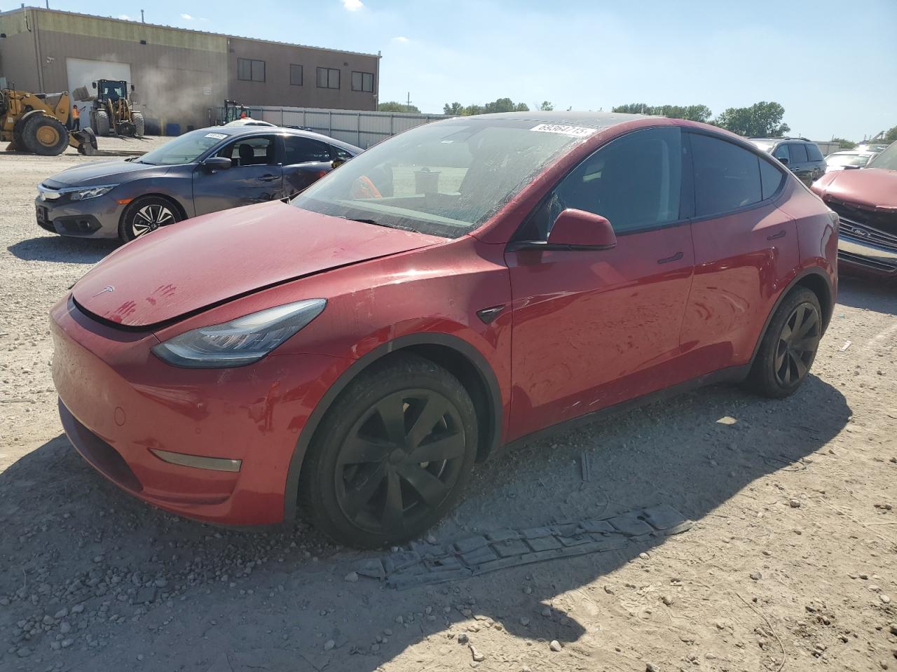 2021 Tesla Model Y red null electric 5YJYGDEEXMF259032 photo #1