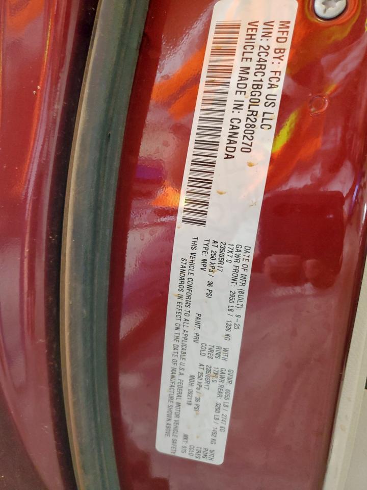 2020 Chrysler Pacifica Touring L VIN: 2C4RC1BG0LR280270 Lot: 68957435