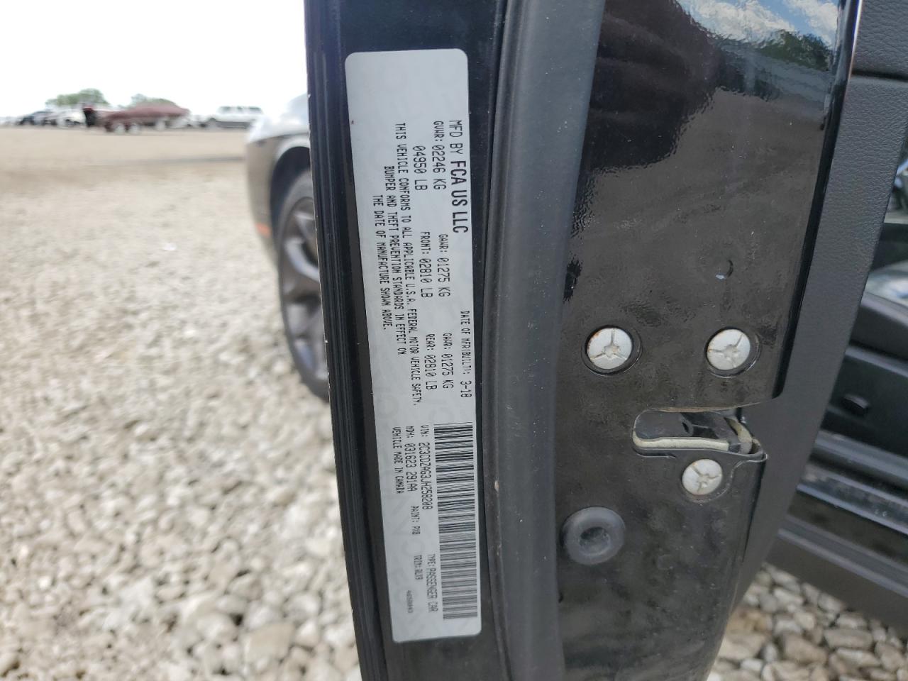 2018 Dodge Challenger Sxt VIN: 2C3CDZAG3JH258208 Lot: 70675875