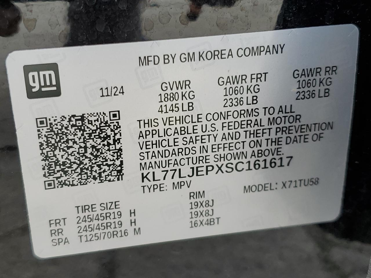 2025 Chevrolet Trax 2Rs VIN: KL77LJEPXSC161617 Lot: 68595675