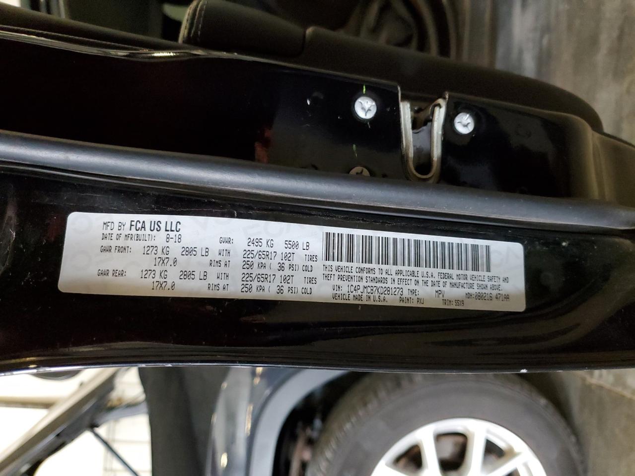 2019 Jeep Cherokee Latitude VIN: 1C4PJMCB7KD281273 Lot: 70165815