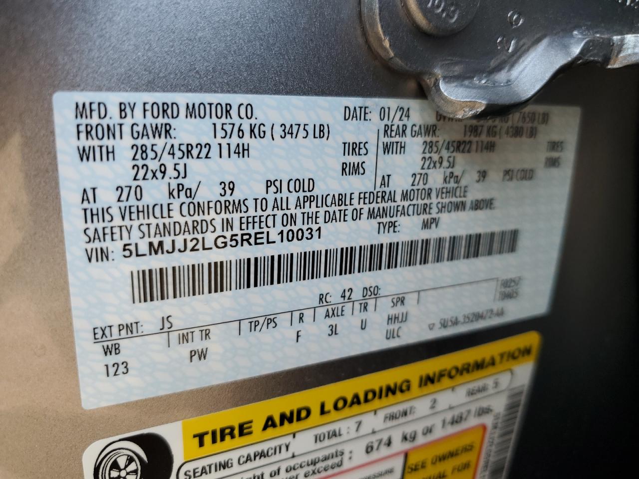 2024 Lincoln Navigator Reserve VIN: 5LMJJ2LG5REL10031 Lot: 85140855