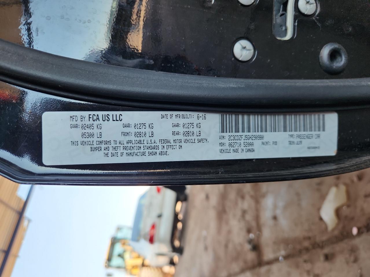 2016 Dodge Challenger R/T Scat Pack VIN: 2C3CDZFJ5GH290980 Lot: 69693165