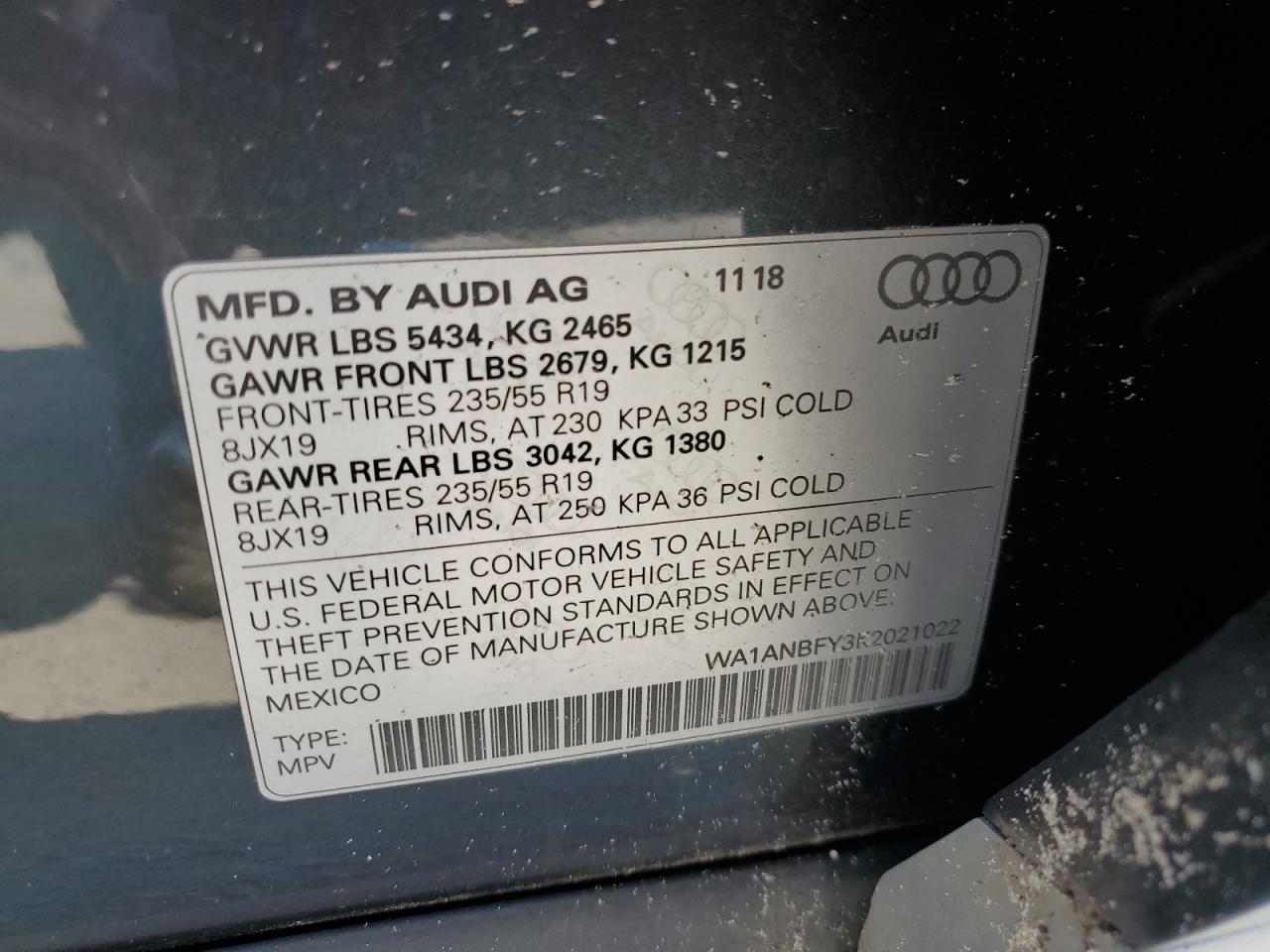 2019 Audi Q5 Premium VIN: WA1ANBFY3K2021022 Lot: 70702345