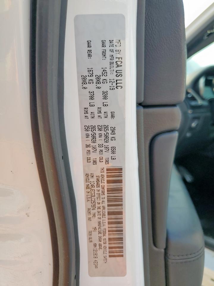 2020 Jeep Grand Cherokee Overland VIN: 1C4RJECG3LC257974 Lot: 70578275