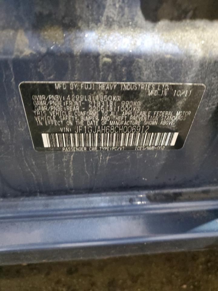 2012 Subaru Impreza Limited VIN: JF1GJAH68CH006912 Lot: 67722885