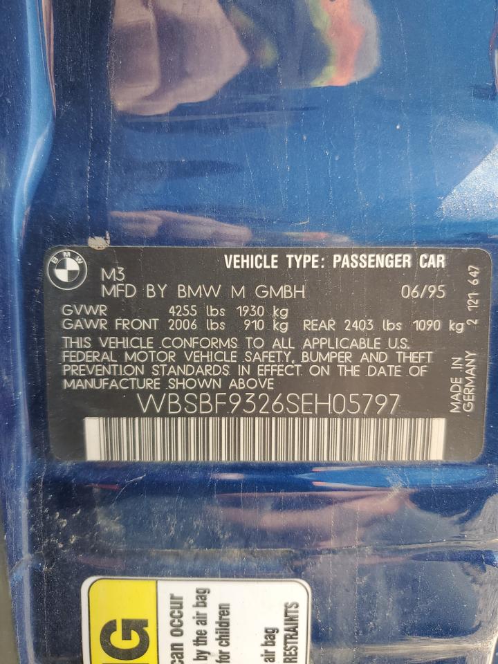 1995 BMW M3 VIN: WBSBF9326SEH05797 Lot: 70279985
