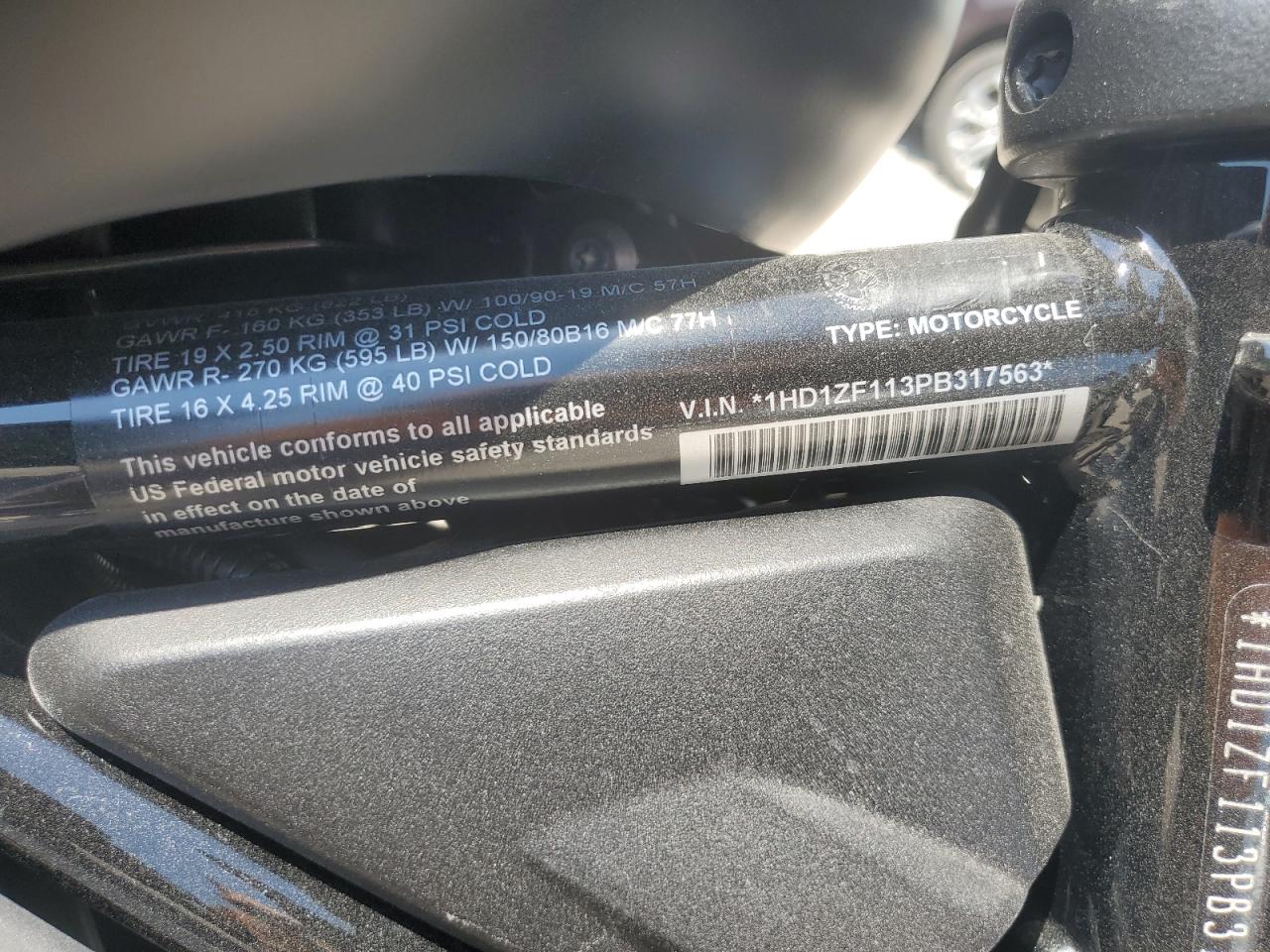 2023 Harley-Davidson Rh975 S VIN: 1HD1ZF113PB317563 Lot: 69011875