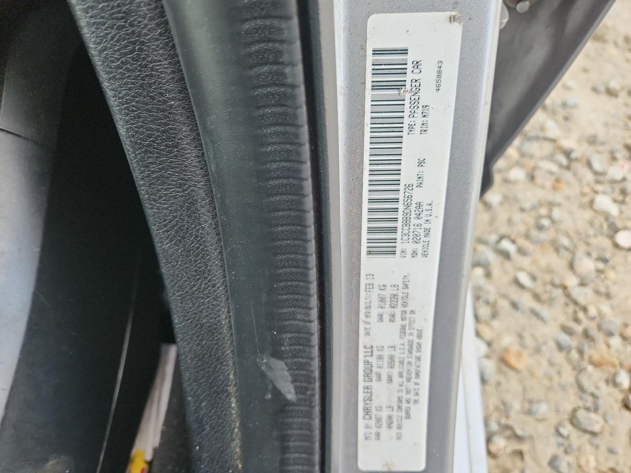 2013 Chrysler 200 Touring VIN: 1C3CCBBB9DN656726 Lot: 68182455