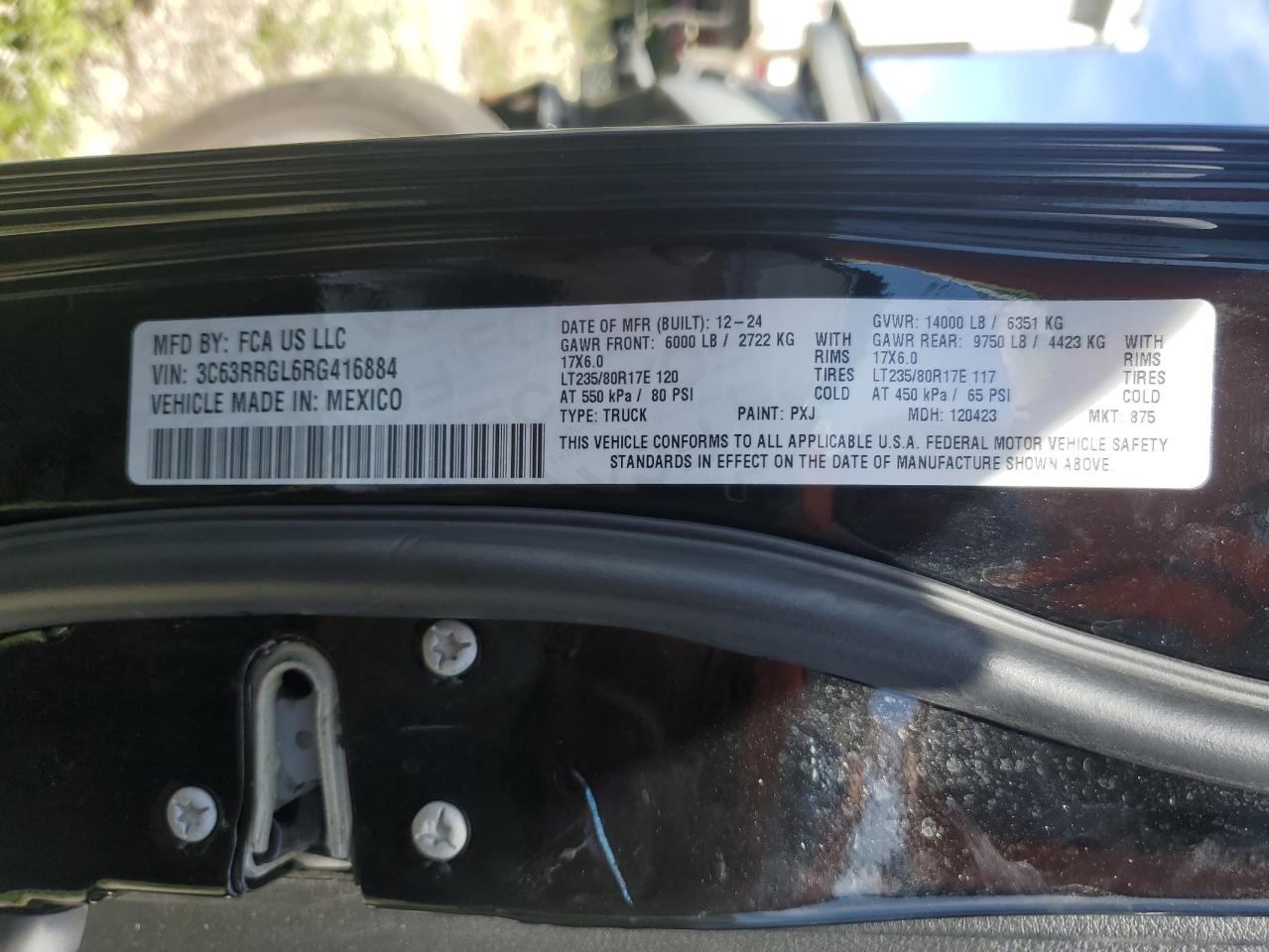 2024 Ram 3500 Tradesman VIN: 3C63RRGL6RG416884 Lot: 69051945