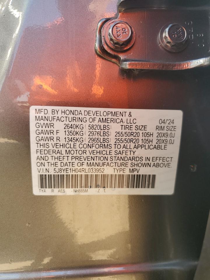 2024 Acura Mdx A-Spec VIN: 5J8YE1H04RL033952 Lot: 68544025