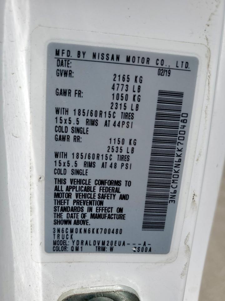 2019 Nissan Nv200 2.5S VIN: 3N6CM0KN6KK700480 Lot: 68324445