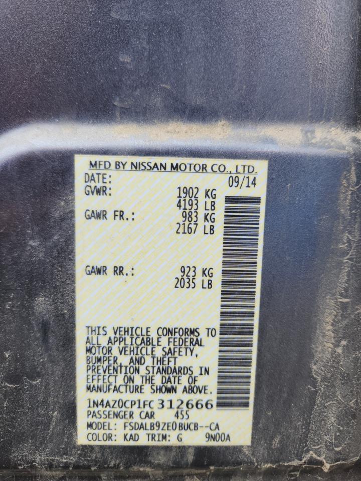 2015 Nissan Leaf S VIN: 1N4AZ0CP1FC312666 Lot: 69007785